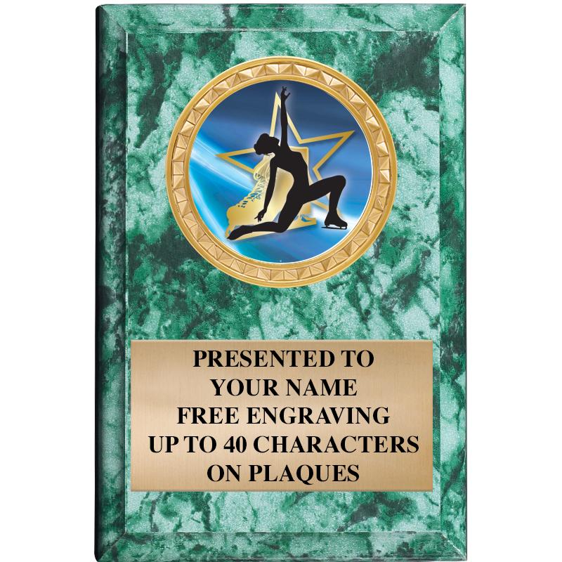 4" X 6" GREEN MBL INSERT PLQ