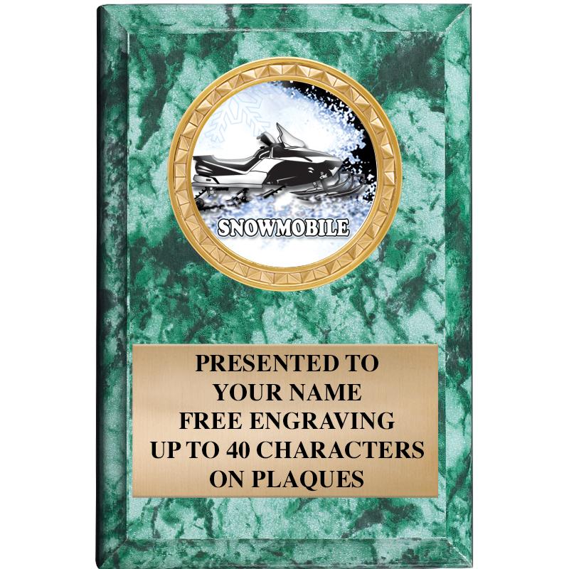 4" X 6" GREEN MBL INSERT PLQ