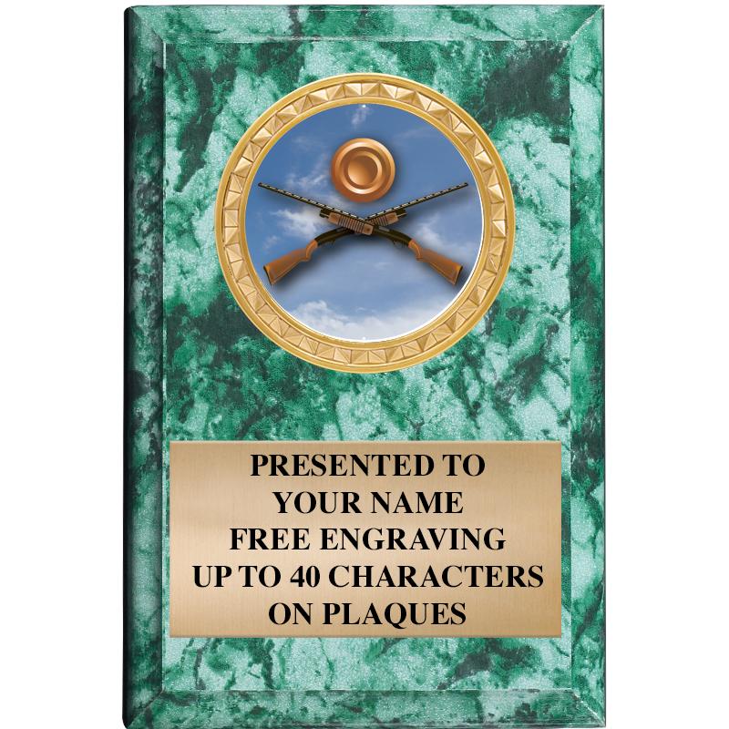 4" X 6" GREEN MBL INSERT PLQ