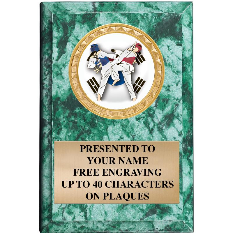 4" X 6" GREEN MBL INSERT PLQ