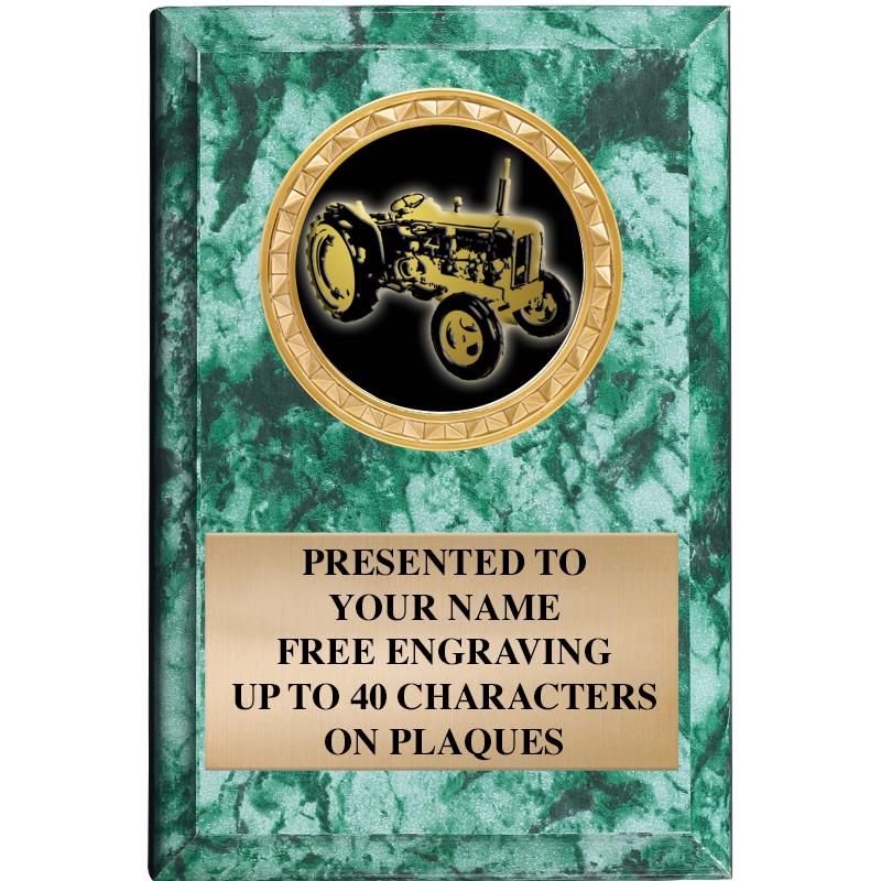 4" X 6" GREEN MBL INSERT PLQ