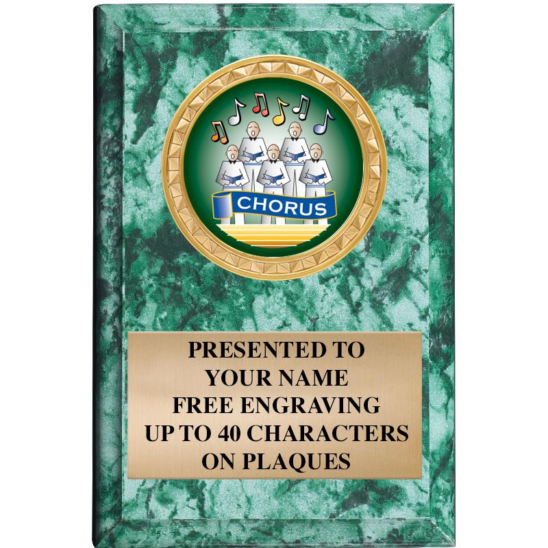 4" X 6" GREEN MBL INSERT PLQ