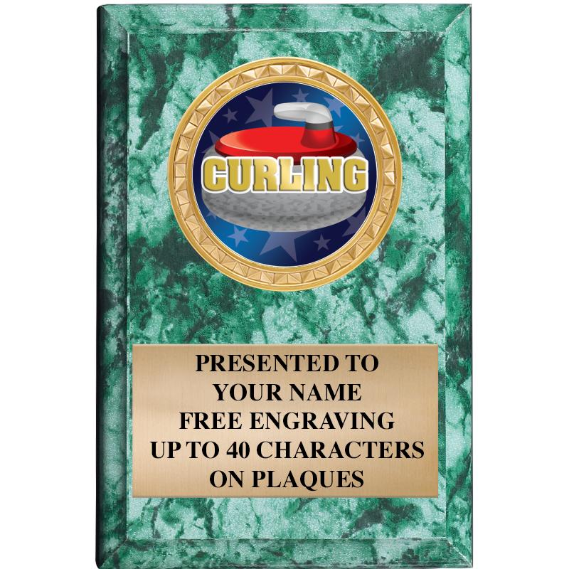 4" X 6" GREEN MBL INSERT PLQ