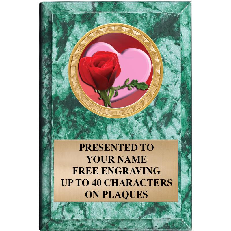 4" X 6" GREEN MBL INSERT PLQ