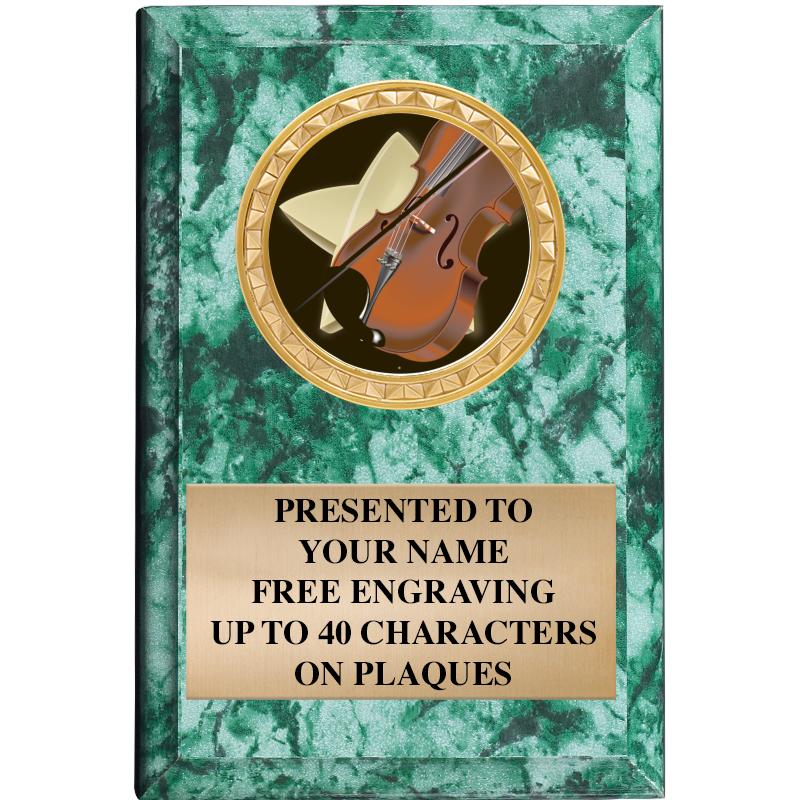 4" X 6" GREEN MBL INSERT PLQ