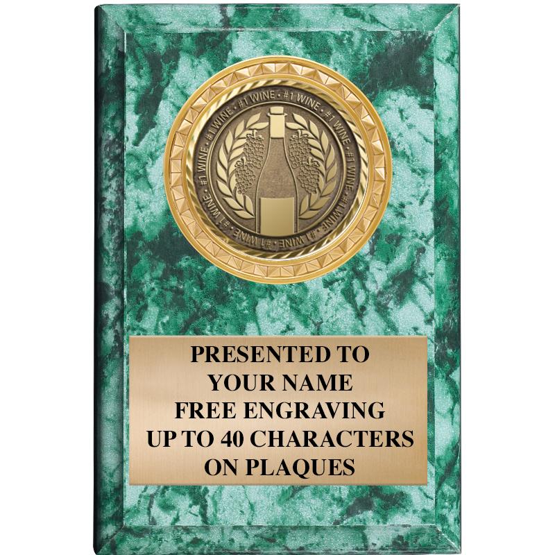 4" X 6" GREEN MBL INSERT PLQ