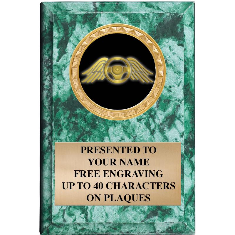 4" X 6" GREEN MBL INSERT PLQ