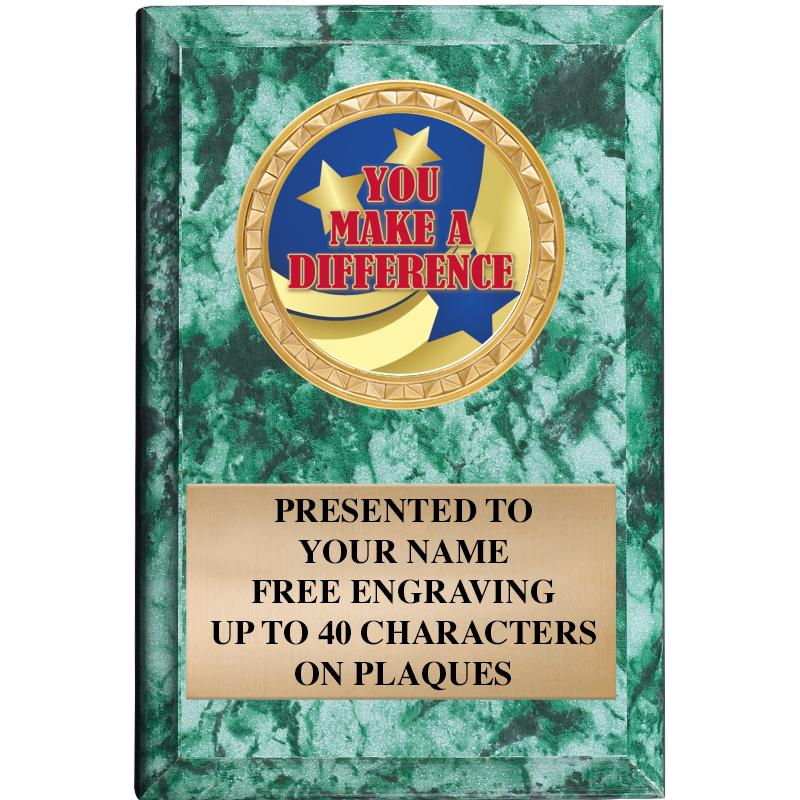 4" X 6" GREEN MBL INSERT PLQ