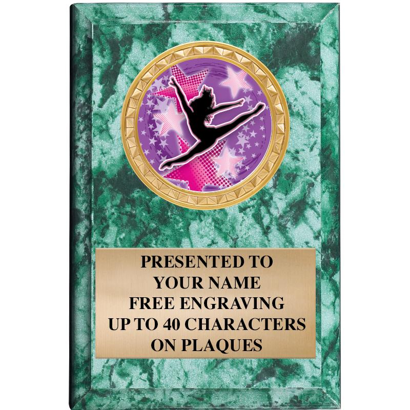 4" X 6" GREEN MBL INSERT PLQ