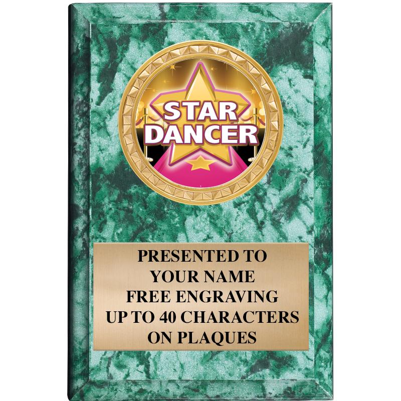 4" X 6" GREEN MBL INSERT PLQ