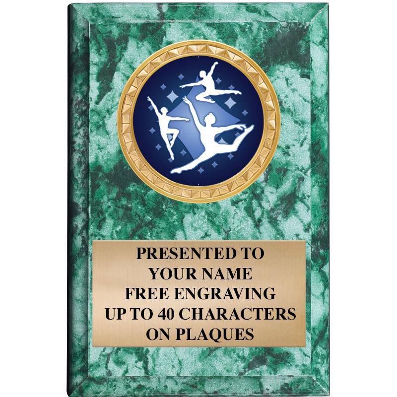 4" X 6" GREEN MBL INSERT PLQ