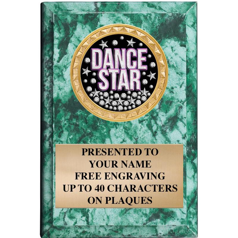 4" X 6" GREEN MBL INSERT PLQ