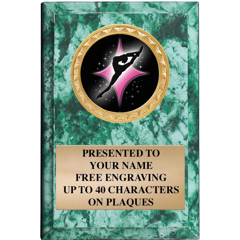 4" X 6" GREEN MBL INSERT PLQ