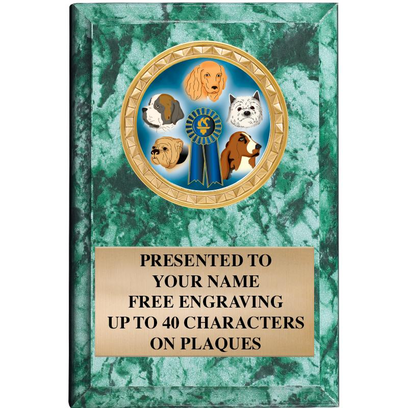 4" X 6" GREEN MBL INSERT PLQ