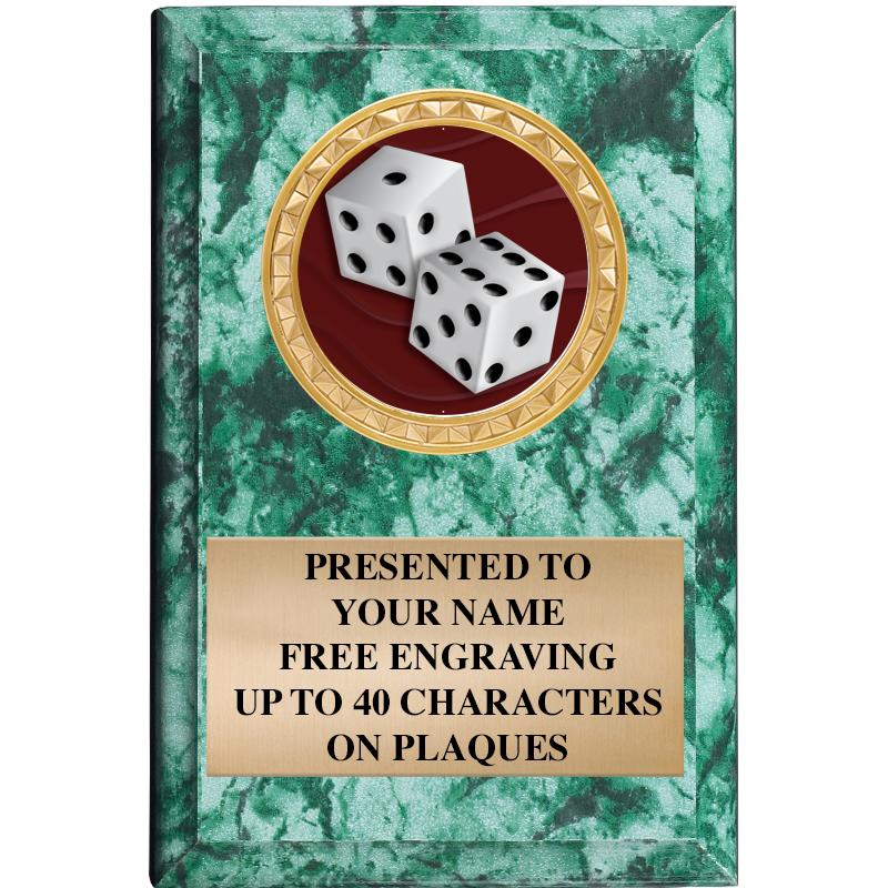 4" X 6" GREEN MBL INSERT PLQ