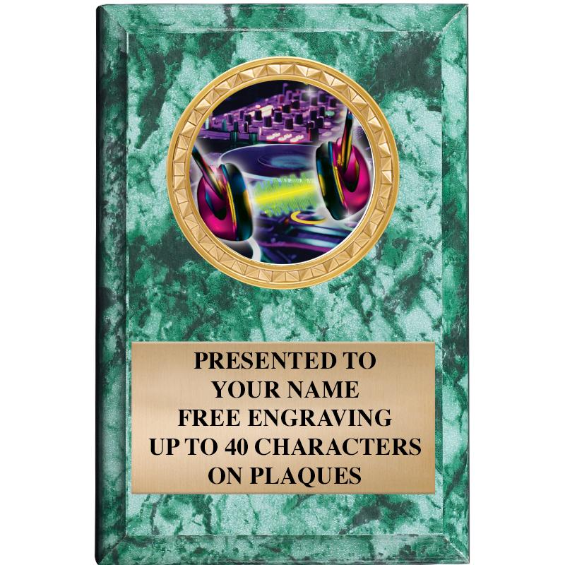 4" X 6" GREEN MBL INSERT PLQ