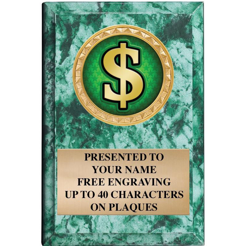 4" X 6" GREEN MBL INSERT PLQ