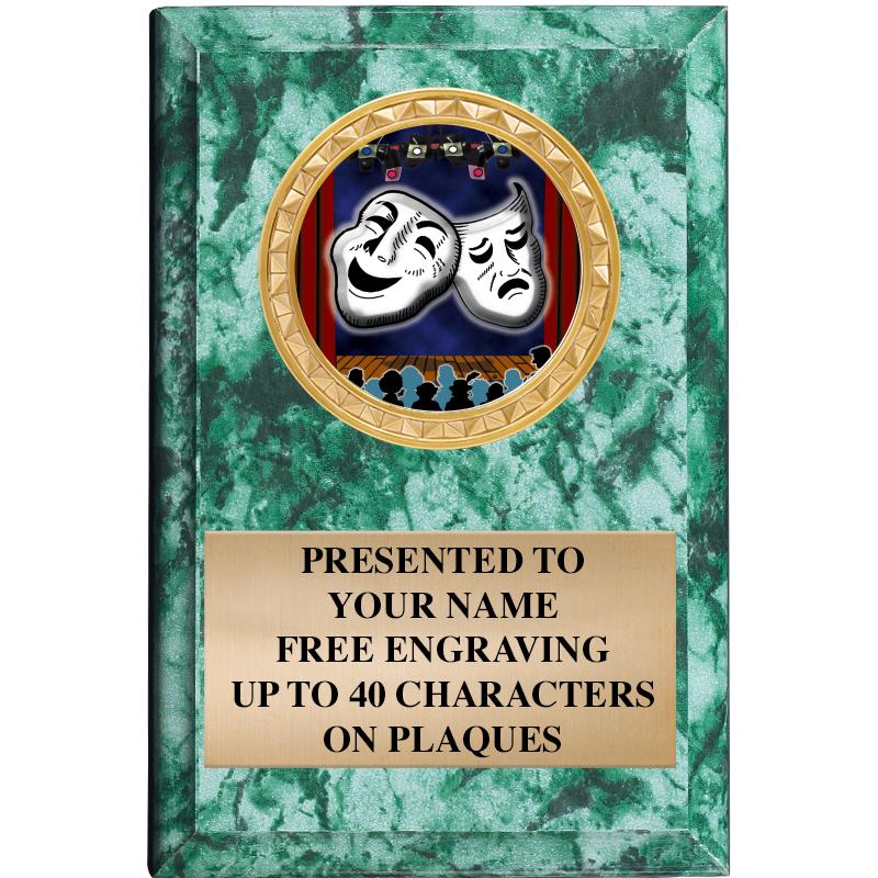 4" X 6" GREEN MBL INSERT PLQ