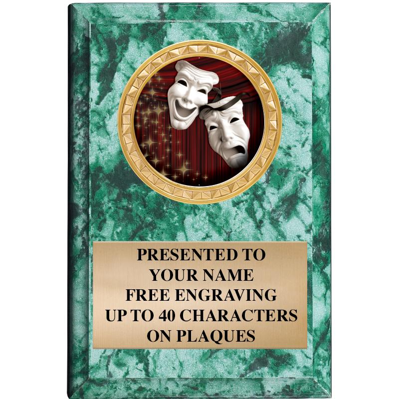 4" X 6" GREEN MBL INSERT PLQ