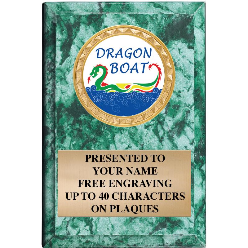 4" X 6" GREEN MBL INSERT PLQ