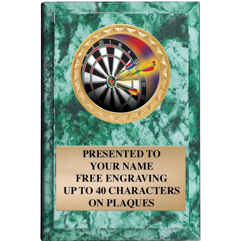 4" X 6" GREEN MBL INSERT PLQ