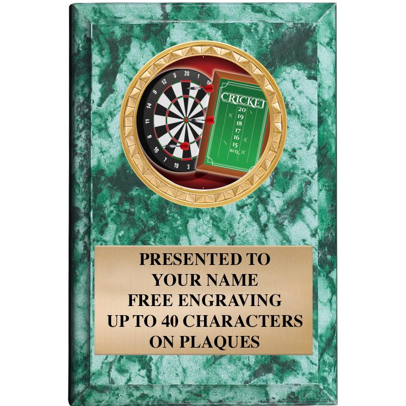 4" X 6" GREEN MBL INSERT PLQ