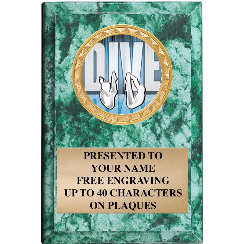 4" X 6" GREEN MBL INSERT PLQ
