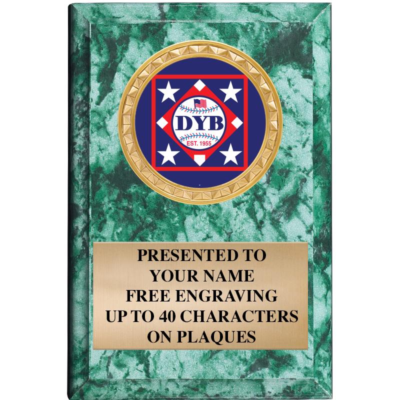 4" X 6" GREEN MBL INSERT PLQ