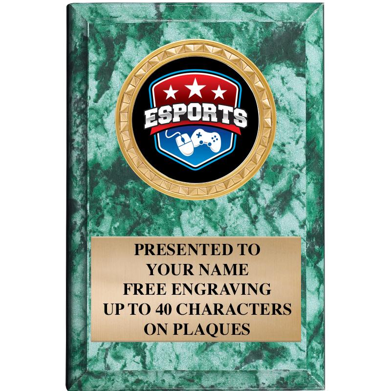 4" X 6" GREEN MBL INSERT PLQ