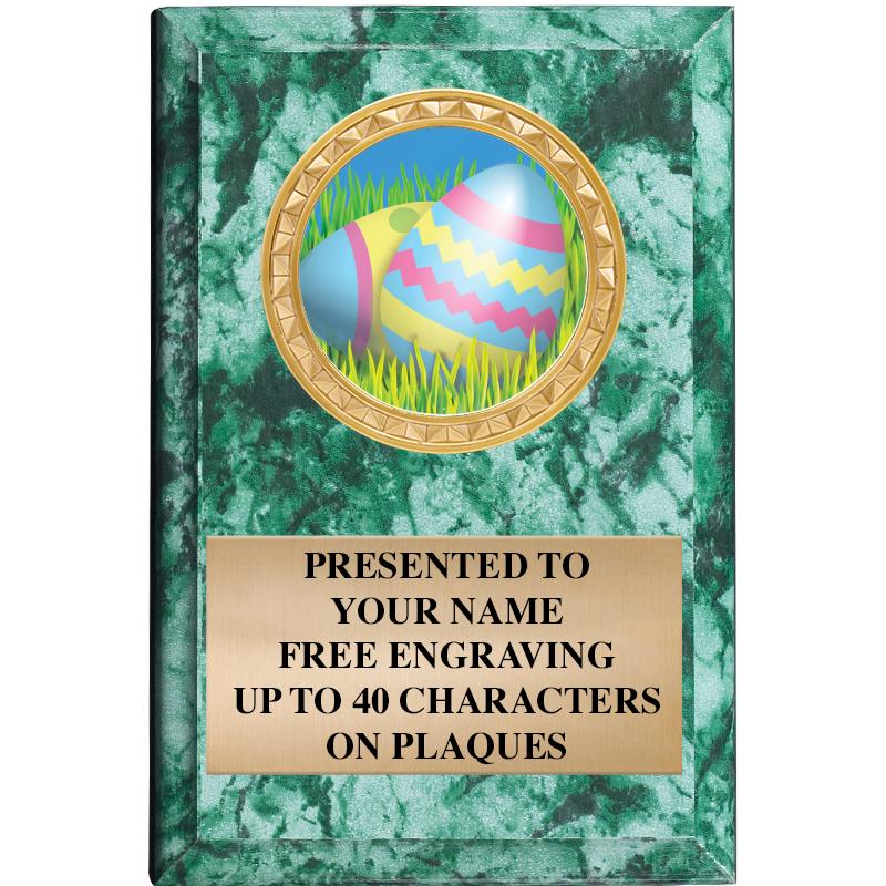 4" X 6" GREEN MBL INSERT PLQ