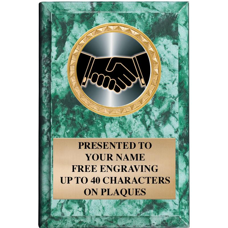 4" X 6" GREEN MBL INSERT PLQ