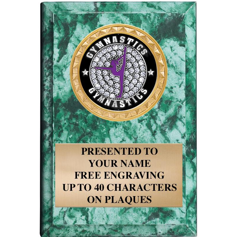 4" X 6" GREEN MBL INSERT PLQ