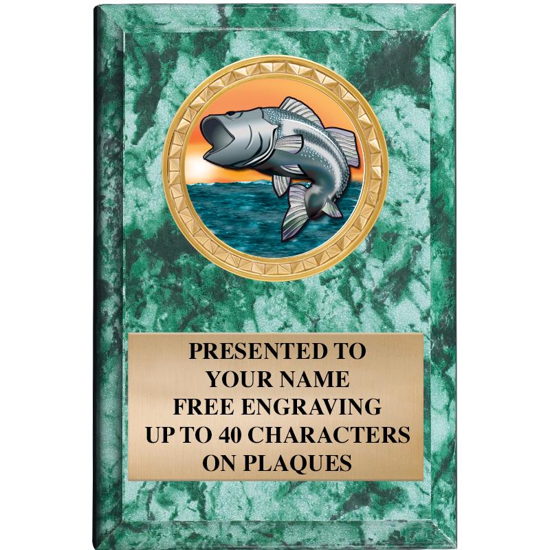 4" X 6" GREEN MBL INSERT PLQ