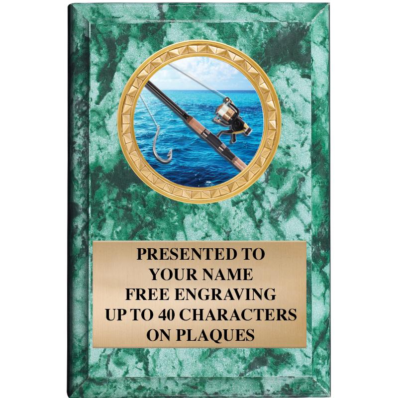 4" X 6" GREEN MBL INSERT PLQ