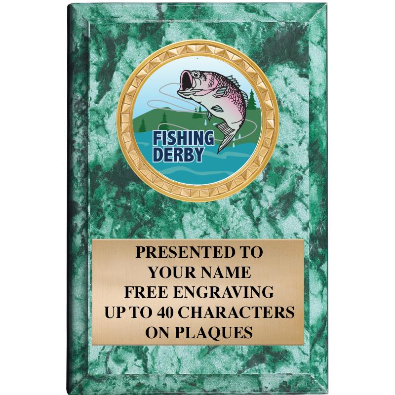 4" X 6" GREEN MBL INSERT PLQ