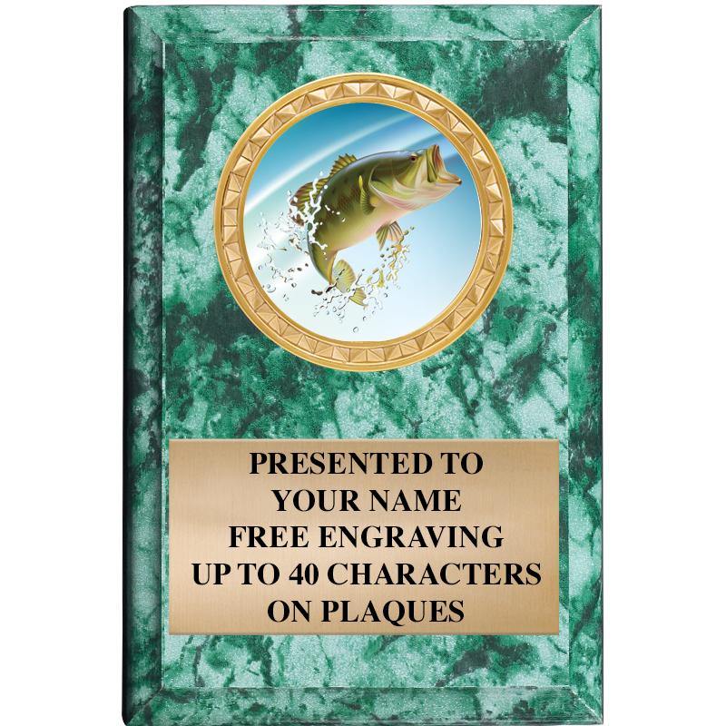 4" X 6" GREEN MBL INSERT PLQ