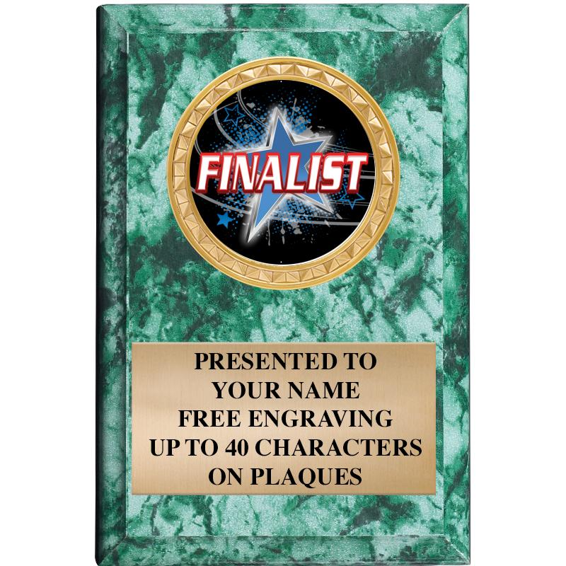 4" X 6" GREEN MBL INSERT PLQ