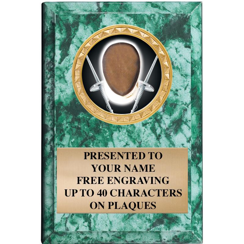 4" X 6" GREEN MBL INSERT PLQ