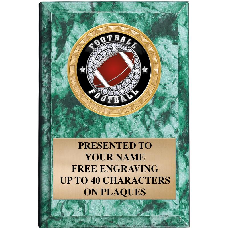 4" X 6" GREEN MBL INSERT PLQ