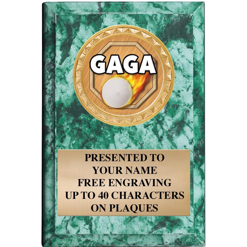 4" X 6" GREEN MBL INSERT PLQ