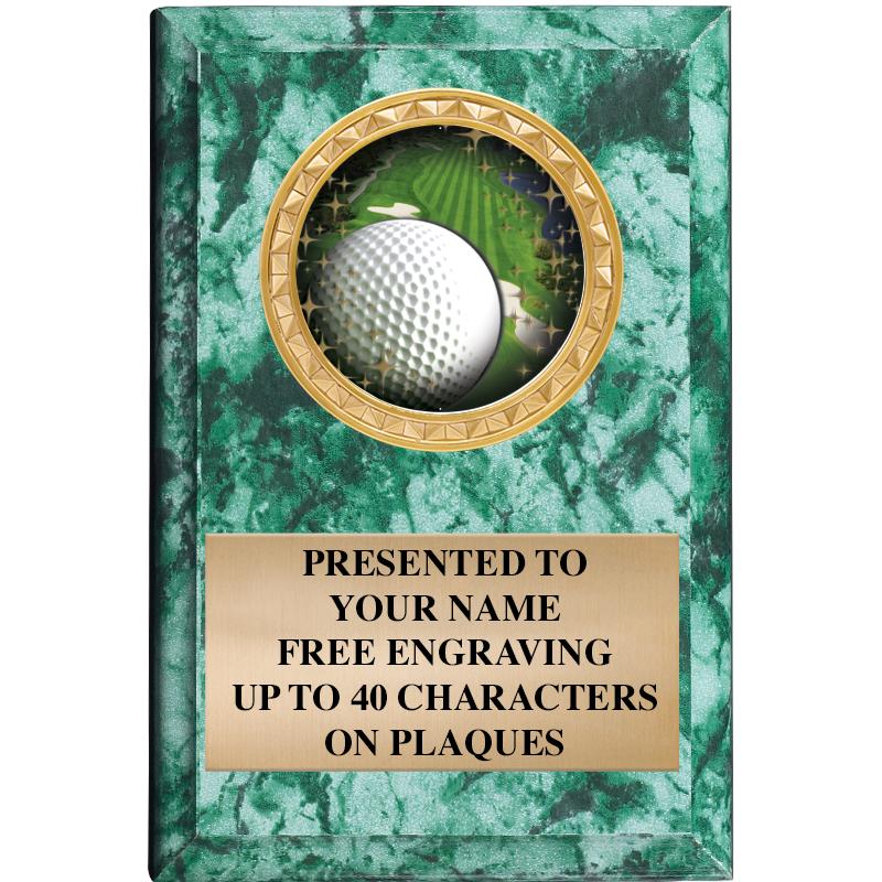 4" X 6" GREEN MBL INSERT PLQ