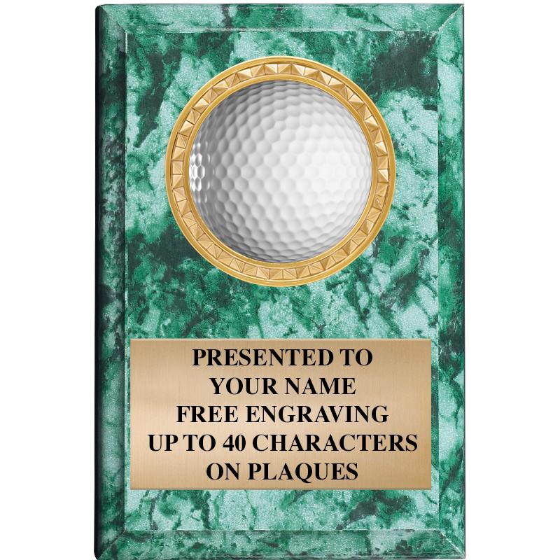 4" X 6" GREEN MBL INSERT PLQ