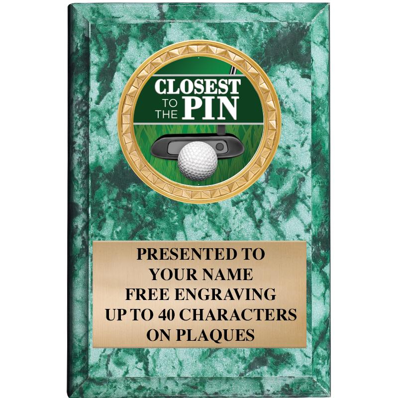 4" X 6" GREEN MBL INSERT PLQ