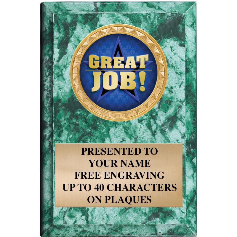 4" X 6" GREEN MBL INSERT PLQ