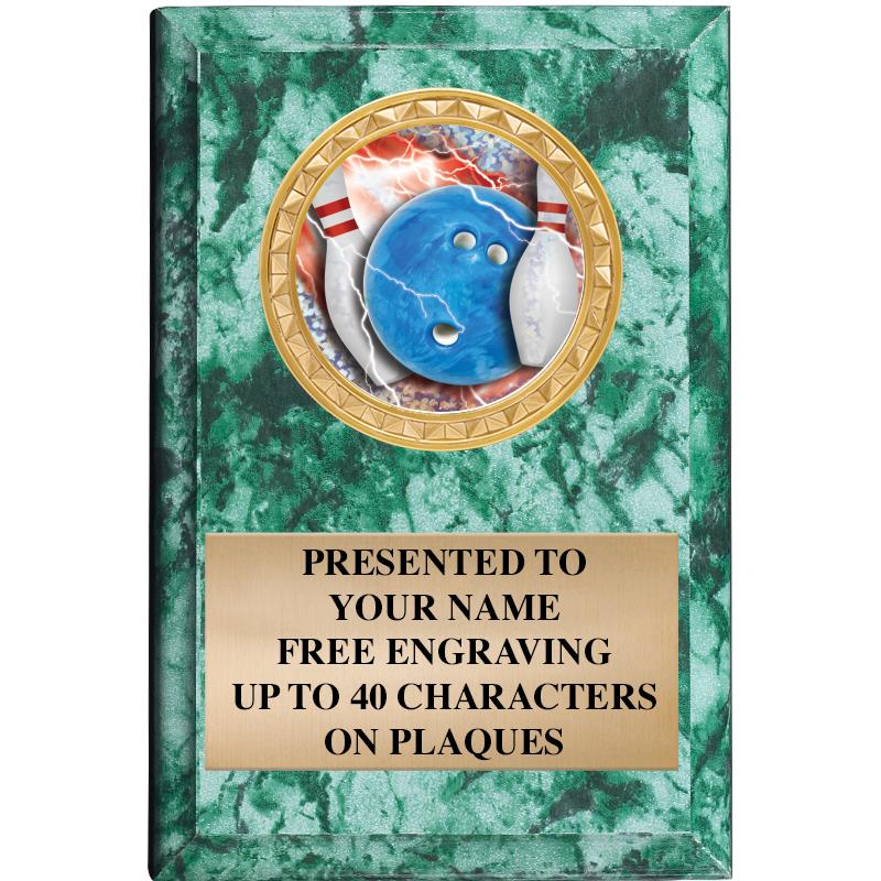 4" X 6" GREEN MBL INSERT PLQ