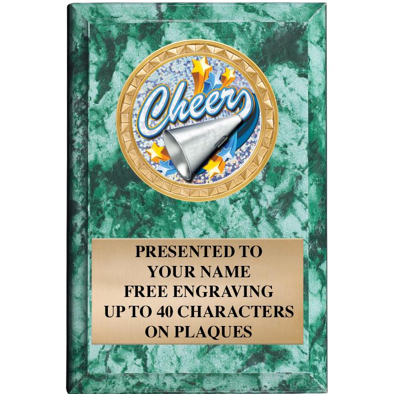 4" X 6" GREEN MBL INSERT PLQ