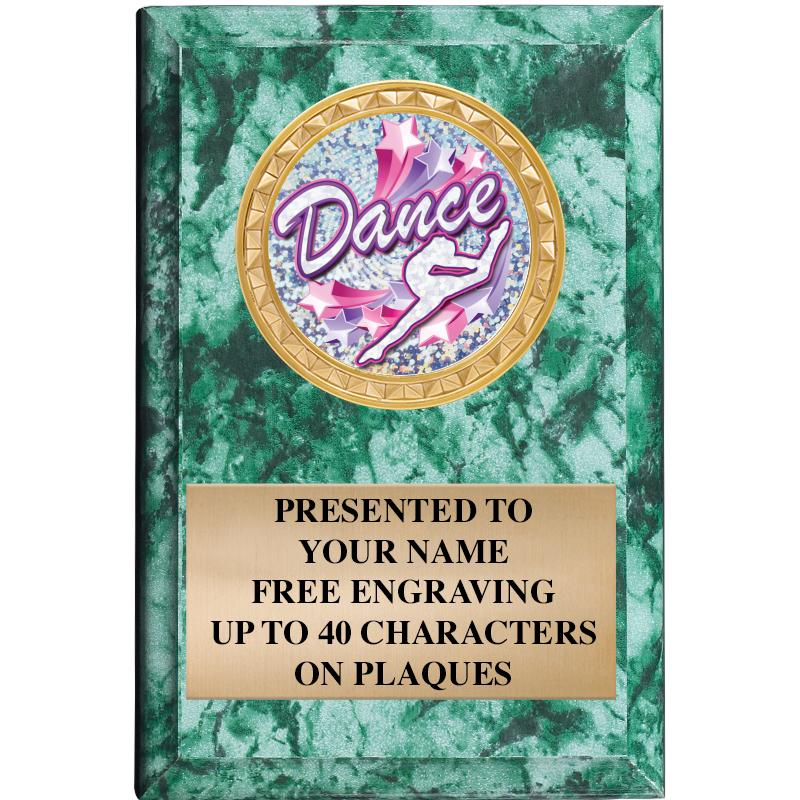 4" X 6" GREEN MBL INSERT PLQ