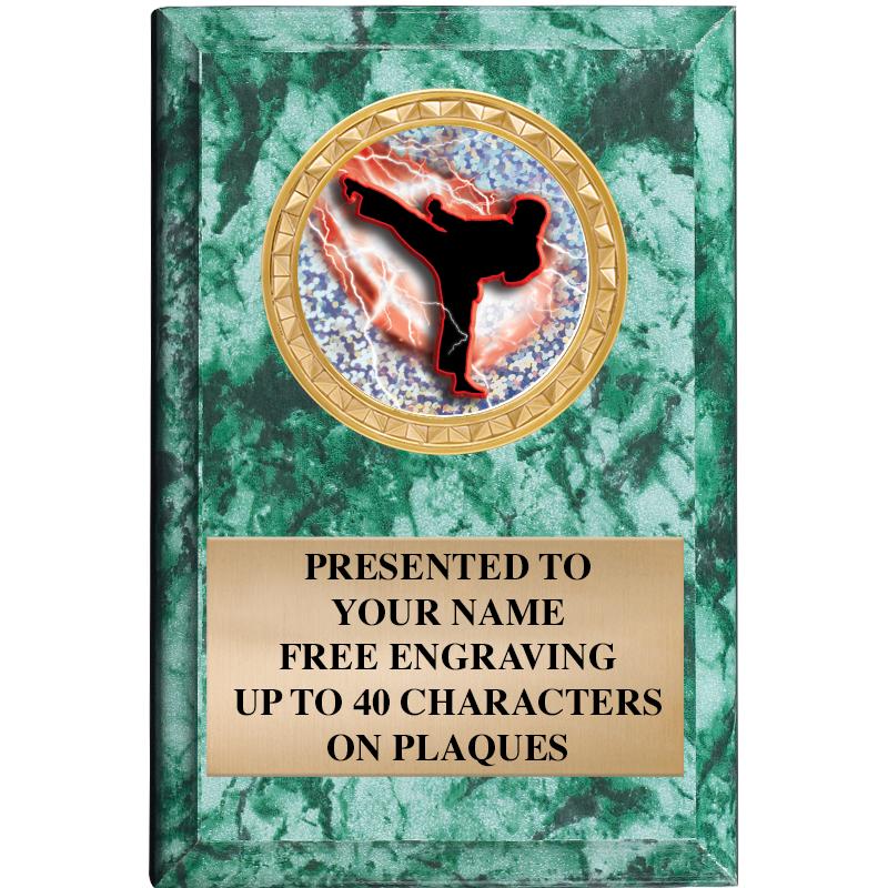 4" X 6" GREEN MBL INSERT PLQ