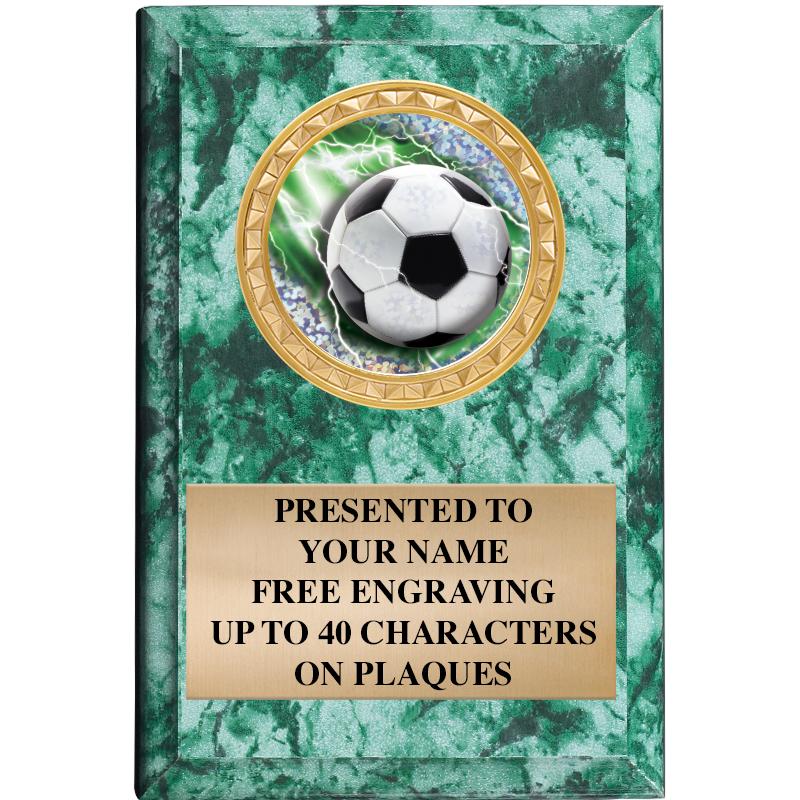 4" X 6" GREEN MBL INSERT PLQ