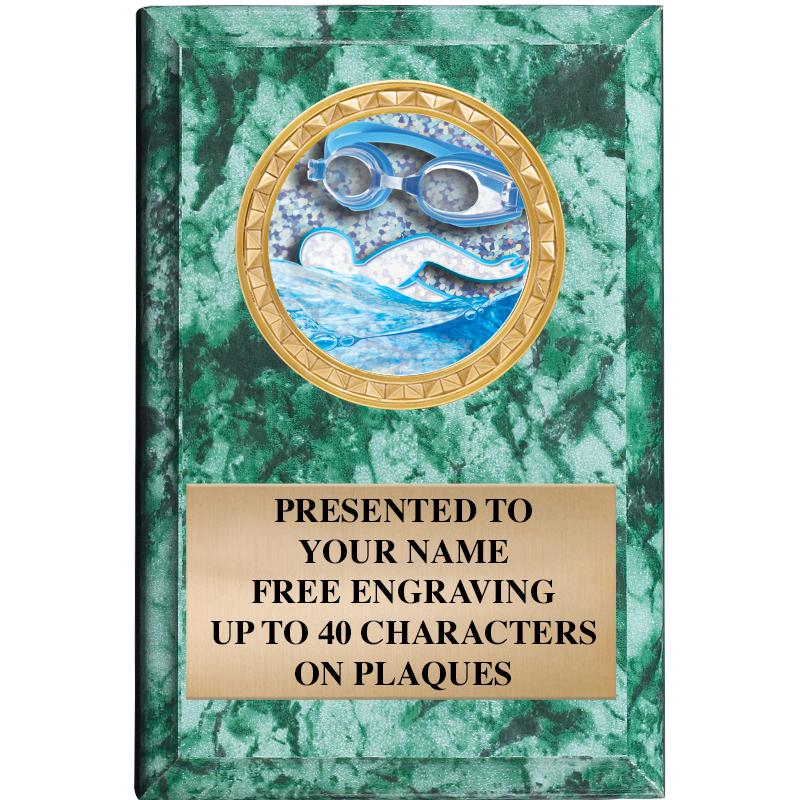 4" X 6" GREEN MBL INSERT PLQ